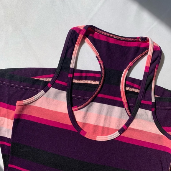 Lululemon Cool Racerback Tank, Purple/Pink stripe - Picture 4 of 4